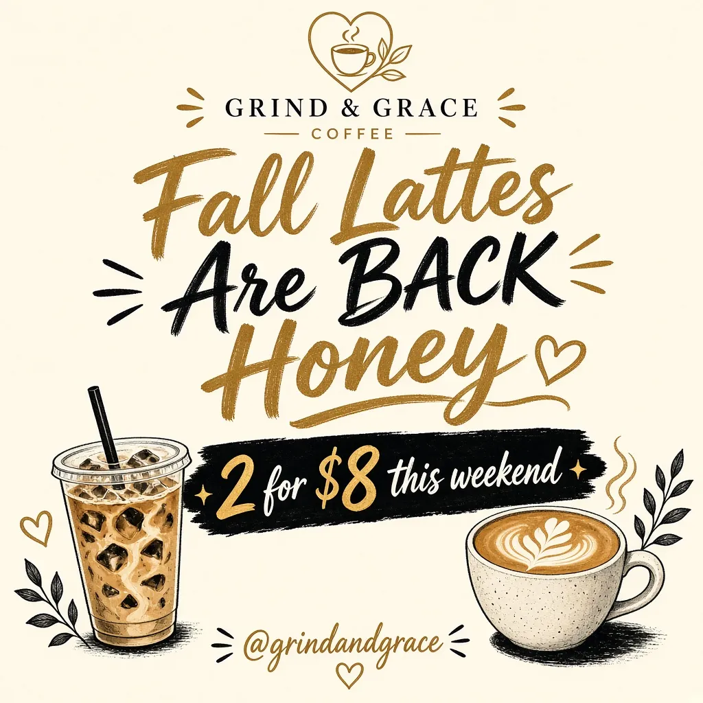 Coffee shop social media post